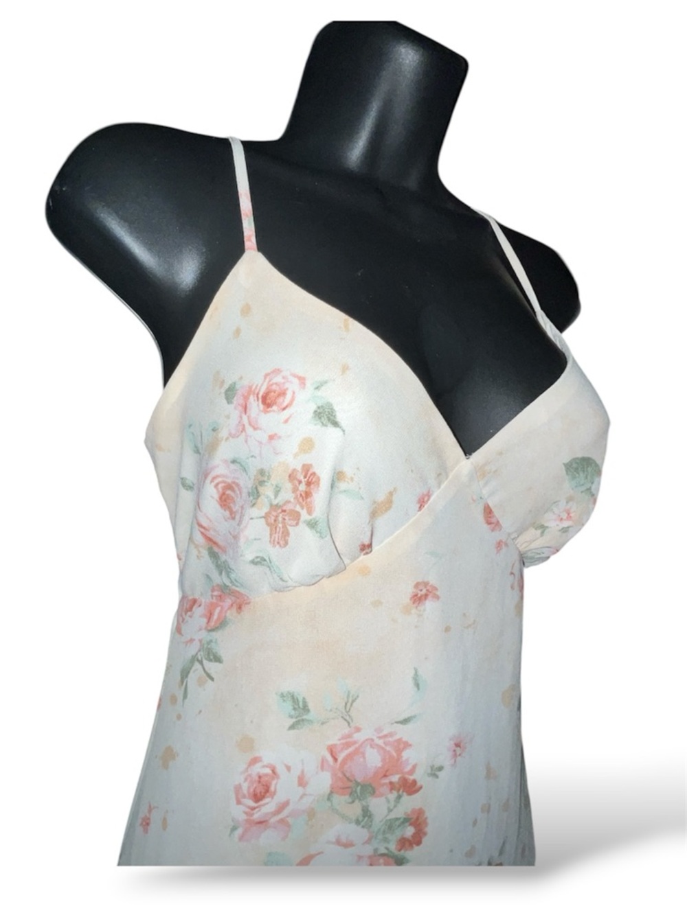 Forever 21 Cream Maxi Dress with Pink Floral Print